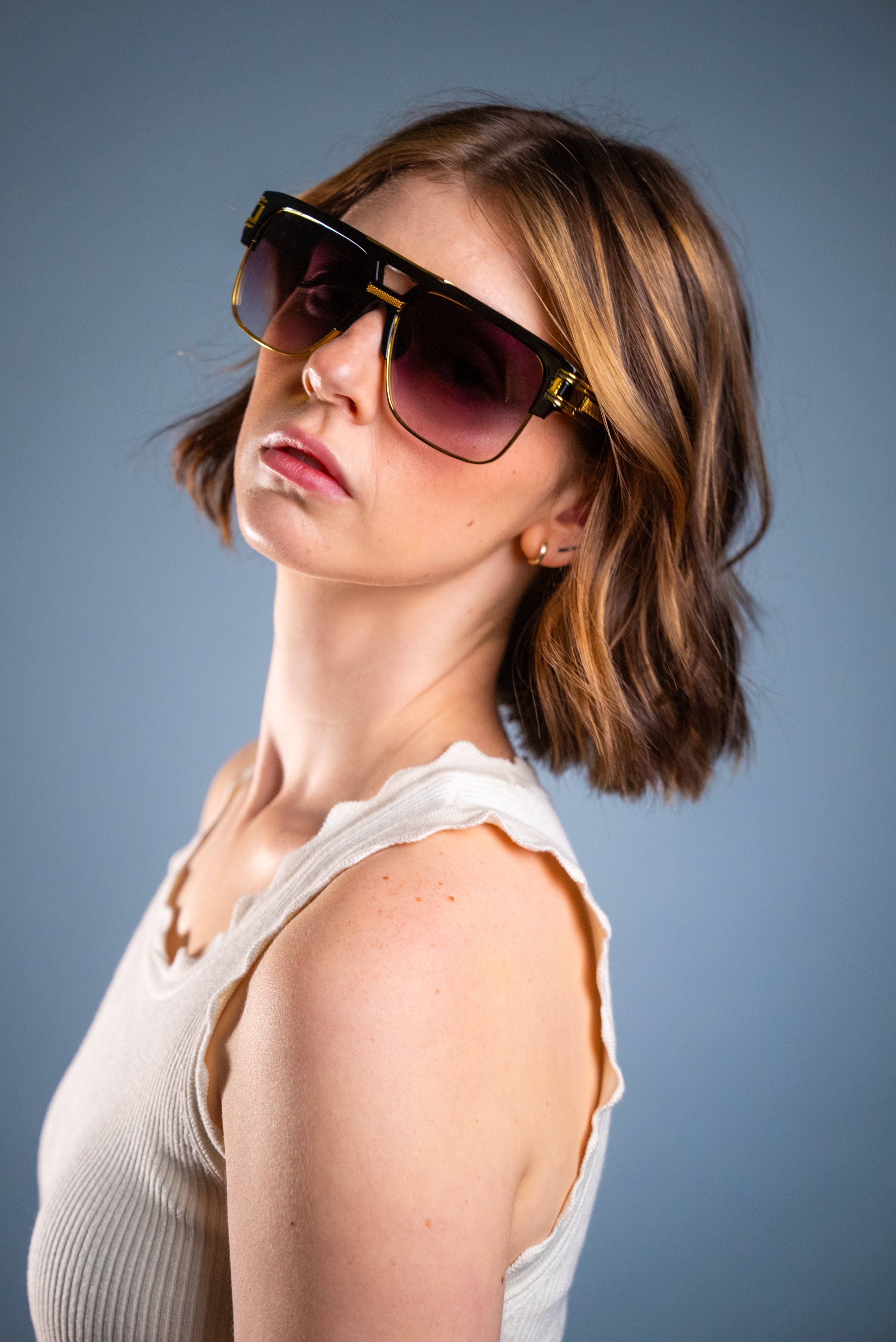 LUXURIANT™ SUNGLASSES - CAPITALS (Faded Black)-3